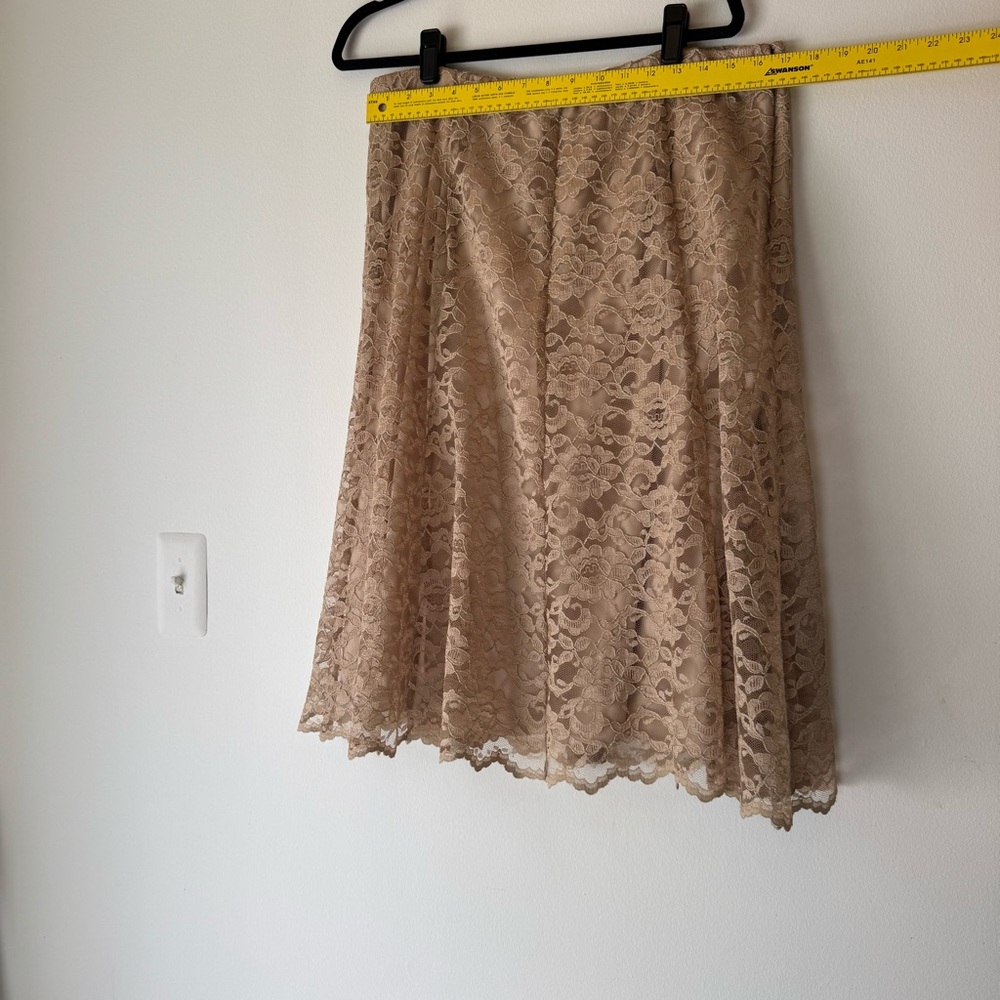 Vintage Laura Ashley Elegant Lace Tan Skirt Girly, Feminine Cottage core 0022 - Picture 6 of 14